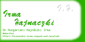 irma hajnaczki business card